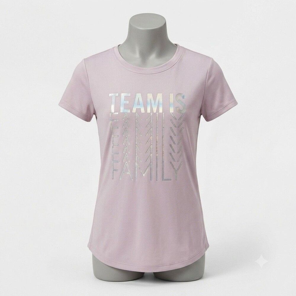 All in Motion Girls' Active Tee - Size XL (14/16) - Light Pink - Team Is Family